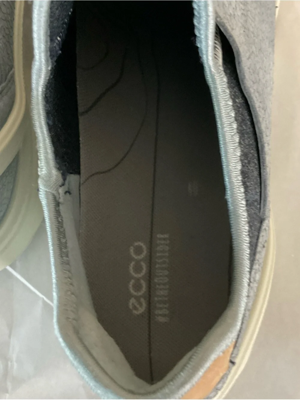 Comfort Walking Women Size 8.5 ECCO Biom Lite Slip On Gray Blue Sneakers